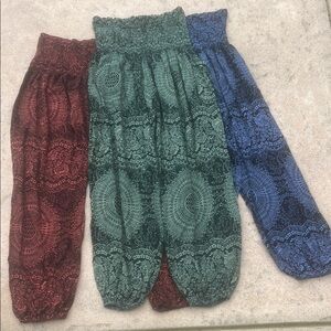 Bangkok Harem Pattern Boho Harem Pants Bundle of 3 Women's Size S